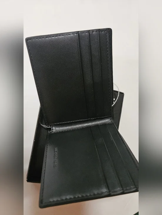 NWT Michael Kors Black  Wallet with Silver Logo - Picture 4 of 6